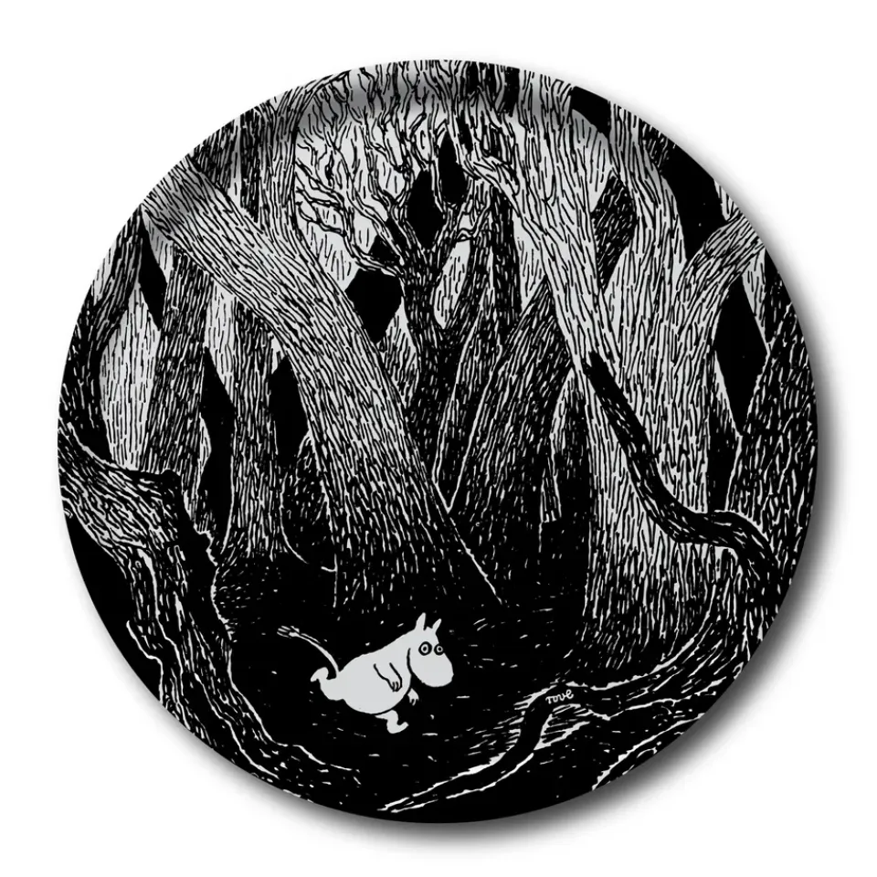 New Opto Design Bandeja redonda Running Moomin, 38 cm Negro