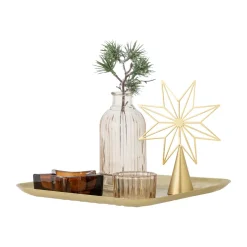 Discount Bloomingville Bandeja Sanga con objeto decorativo 6 piezas, Oro Color dorado