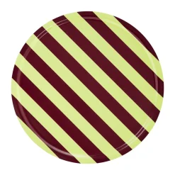 New Hem Bandeja Stripe Large Ø65 cm, Butter-burgundy AmarilloRojo