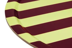 New Hem Bandeja Stripe Large Ø65 cm, Butter-burgundy AmarilloRojo