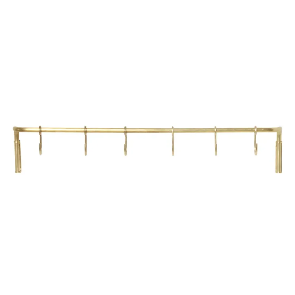 Hot Ferm Living Barra de cocina con 6 ganchos, latón Color dorado