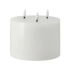 Scandi Essentials Bloque de vela LED Bright Melt 3 mechas 13 cm, Blanco