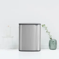 Brabantia Bo touch bin 60 L, acero cepillado mate Plateado