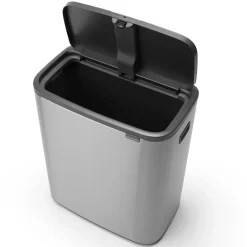 Brabantia Bo touch bin 60 L, acero cepillado mate Plateado