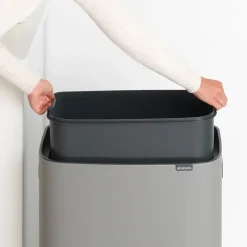 Online Brabantia Bo touch bin 60 L, Mineral concrete grey Gris