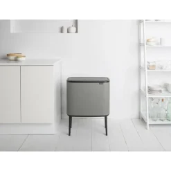 Best Brabantia Bo Touch Bin 11+23 L, Mineral concrete grey Gris