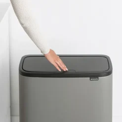Best Brabantia Bo Touch Bin 11+23 L, Mineral concrete grey Gris