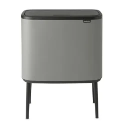 Hot Brabantia Bo Touch Bin 3 x 11 L, Mineral concrete grey Gris