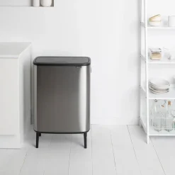Best Brabantia Bo touch bin high 60 L, acero cepillado mate Plateado