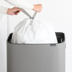 Hot Brabantia Bo touch bin high 60 L, Mineral concrete grey Gris