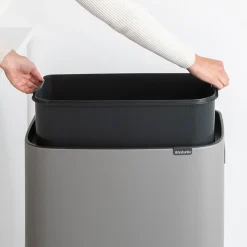 Hot Brabantia Bo touch bin high 60 L, Mineral concrete grey Gris
