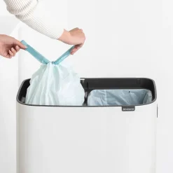 Outlet Brabantia Bo touch bin high 2x30 L, Blanco