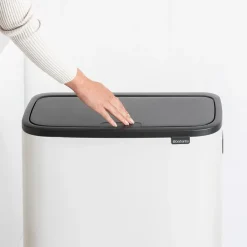 Outlet Brabantia Bo touch bin high 2x30 L, Blanco