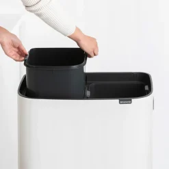 Outlet Brabantia Bo touch bin high 2x30 L, Blanco