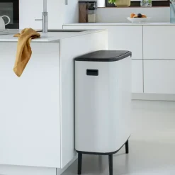 Outlet Brabantia Bo touch bin high 2x30 L, Blanco