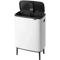 Outlet Brabantia Bo touch bin high 2x30 L, Blanco