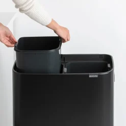 Best Brabantia Bo touch bin high 2x30 L, mate Negro