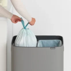 Brabantia Bo touch bin 2x30 L, Mineral concrete grey Gris