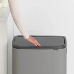 Brabantia Bo touch bin 2x30 L, Mineral concrete grey Gris
