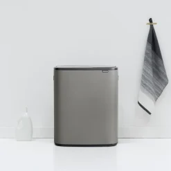 Brabantia Bo touch bin 2x30 L, Mineral concrete grey Gris