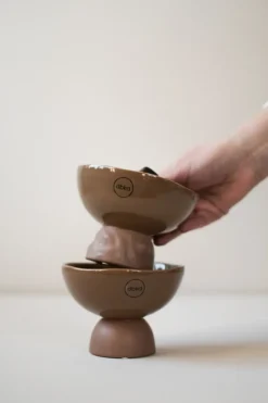Discount DBKD Bol Base Dome S Ø12 cm, Turrón Marrón