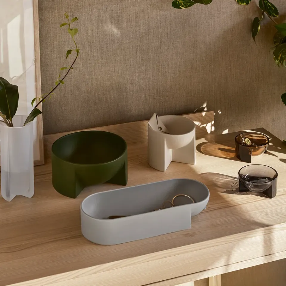 Hot Iittala Bol cerámica Kuru 7,5x37 cm, claro Gris