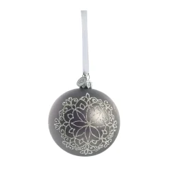 Sale Lene Bjerre Bola de Navidad Cadelia Ø8 cm, oscuro, copo de nieve Gris