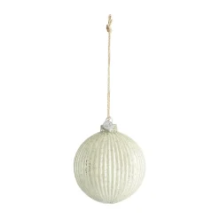 Online Lene Bjerre Bola de Navidad Norille Ø11 cm, Off white, acanalado Blanco