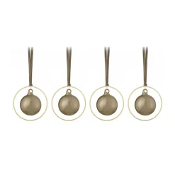 New Blomus Bolas de Navidad KITAI 8,5 cm 4 unidades, Coffee Marrón