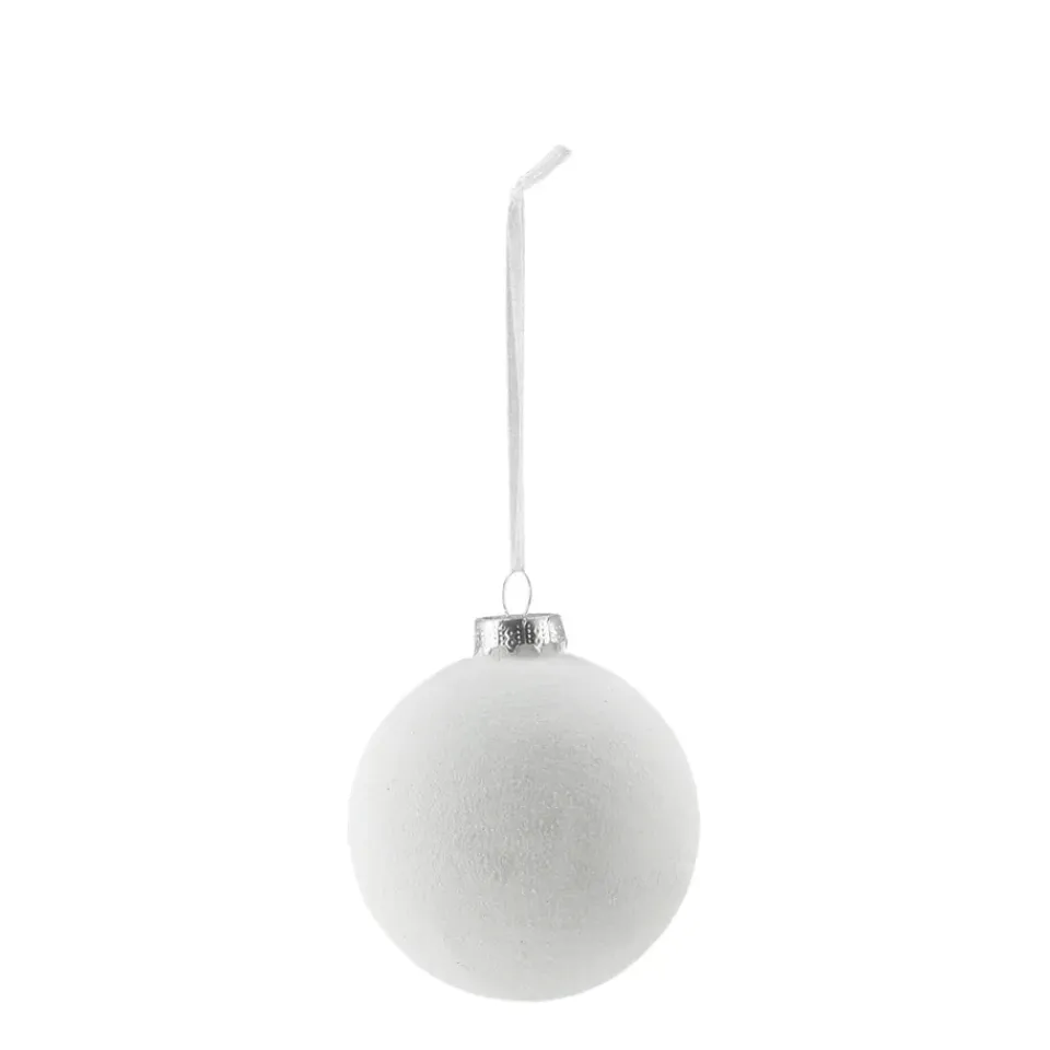 Scandi Living Bolas de Navidad Snowing 6 unidades, Blanco