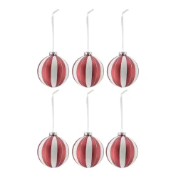 Outlet Scandi Living Bolas de Navidad Tradition 6 unidades, /blanco Rojo