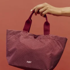 Online HAY Bolsa Grid Everyday Bag, Burgundy, mini Rojo