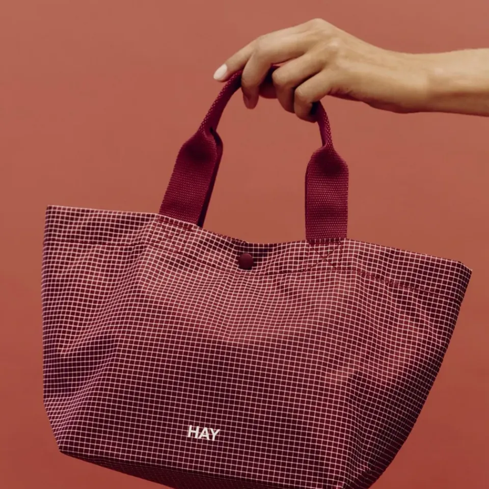 Online HAY Bolsa Grid Everyday Bag, Burgundy, mini Rojo