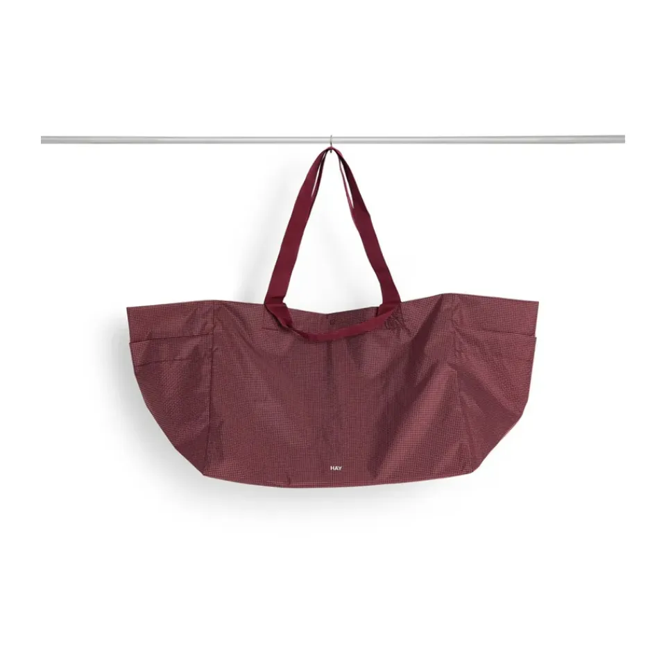 Outlet HAY Bolsa Grid Weekend Bag, Burgundy, large Rojo