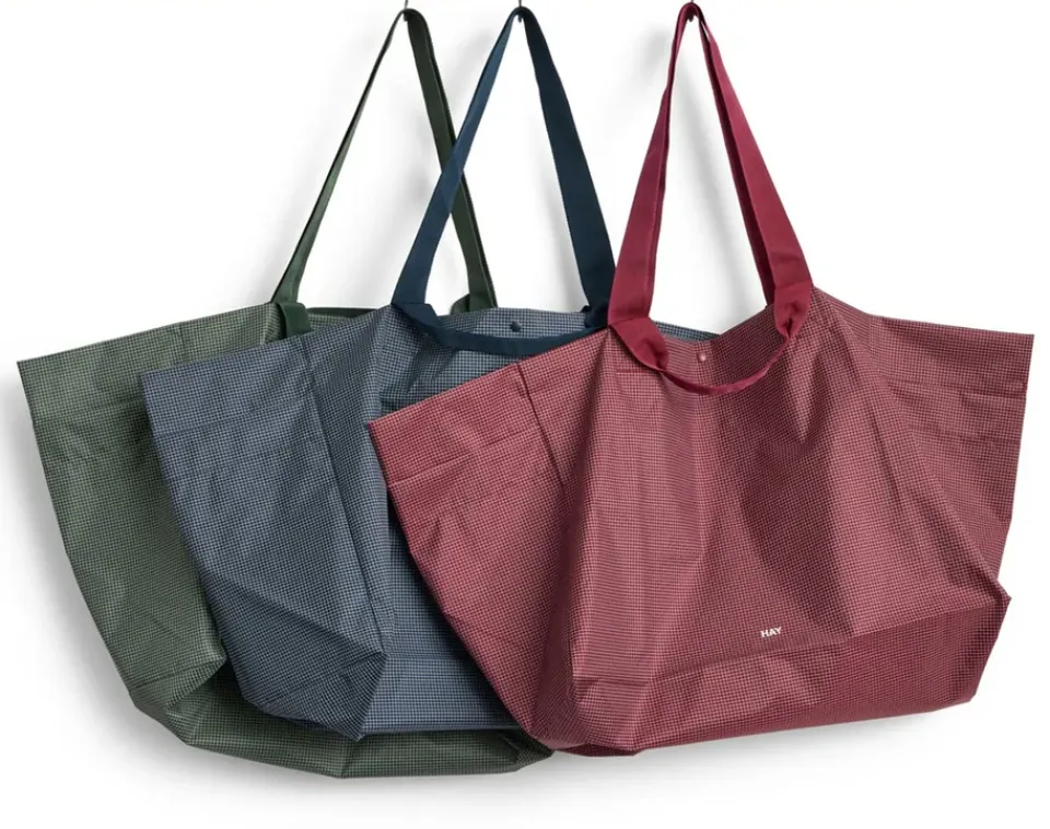 Best HAY Bolsa Grid Weekend Bag, Burgundy, medium Rojo
