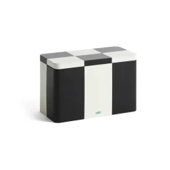 Discount HAY Bote Tin Container medium, Black-off white NegroBlanco