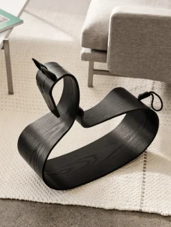 New Fritz Hansen Caballito balancín Rocking Horse, Ceniza negra Negro