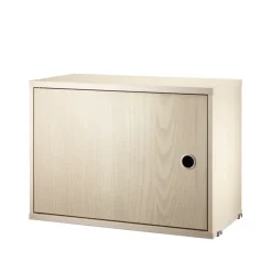 String Cabinet con puerta batiente , Chapa de fresno, 58x30 cm Beige