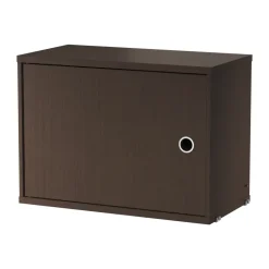 Clearance String Cabinet con puerta batiente , Roble oscuro, 58×30 cm Marrón