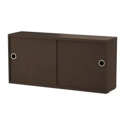 Sale String Cabinet con puertas correderas , Roble oscuro, 78×20 cm Marrón