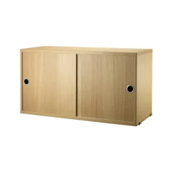 Best String Cabinet con puertas correderas , Roble, 78x30 cm Beige