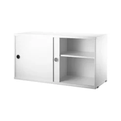 String Cabinet con puertas correderas , , 78x30 cm Blanco