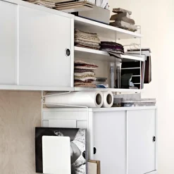 String Cabinet con puertas correderas , , 78x30 cm Blanco