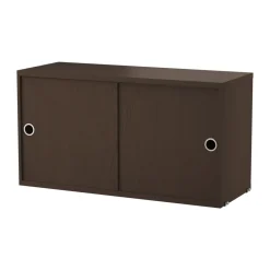 Hot String Cabinet con puertas correderas , Roble oscuro, 78×30 cm Marrón