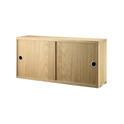 New String Cabinet con puertas correderas , Roble, 78x20 cm Beige