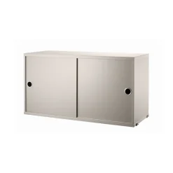 Discount String Cabinet con puertas correderas , , 78x30 cm Beige