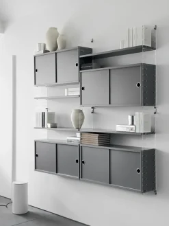 Best String Cabinet con puertas correderas , , 78x20 cm Blanco