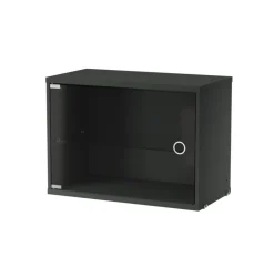 New String Cabinet vitrina con puertas correderas de cristal , oscuro, 58x30 cm Gris