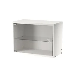 String Cabinet vitrina con puertas correderas de cristal , , 58x30 cm Blanco