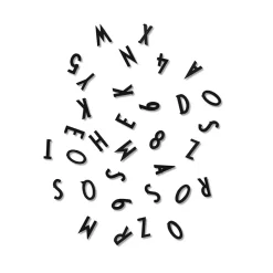 Online Design Letters Caja con letras , Letras negras Negro